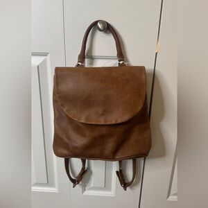 Vintage Brown Pebbled Leather Roots Backpack New Never used